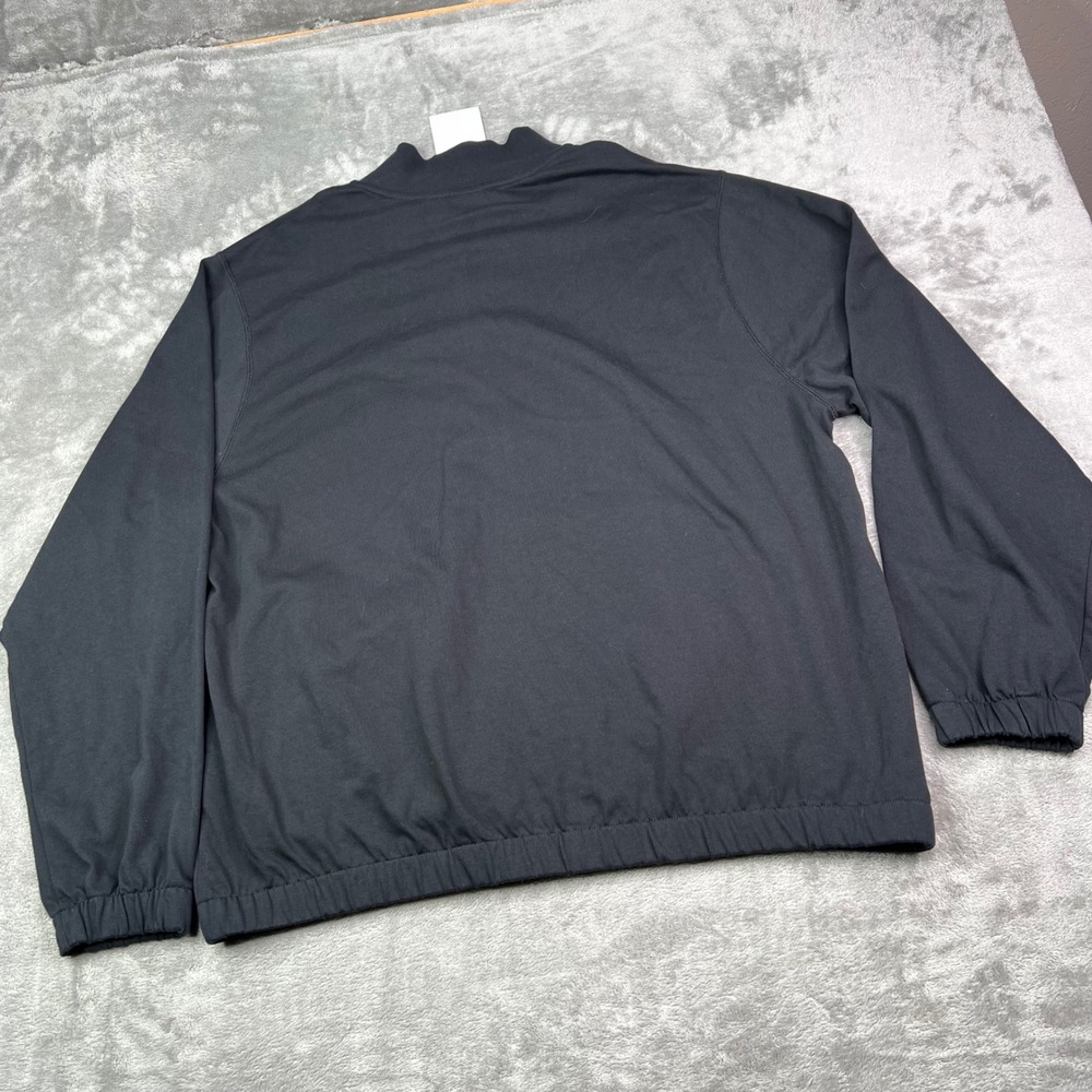 Nike Sportswear Track Jacket Mens XL Black Solid Full Zip Cotton Long Sleeve - Picture 8 of 9